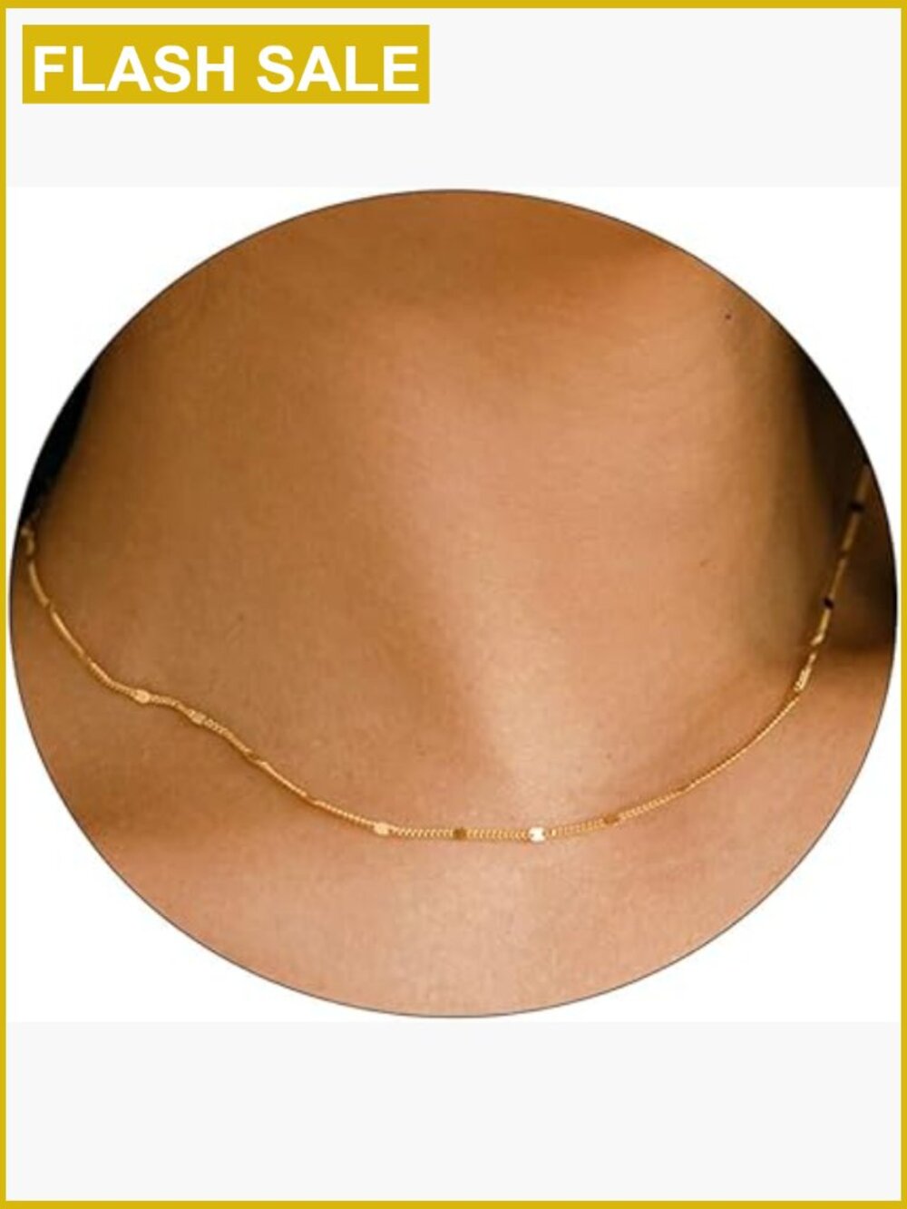 14K Gold Plated Dots Choker Necklace Women Shining Chain Jewelry
